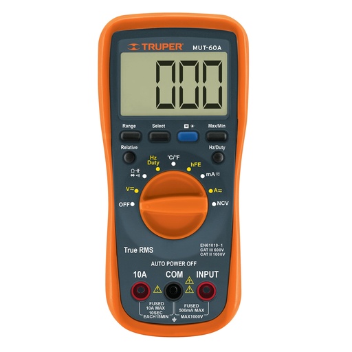[HC154211] TRUPER MULTIMETRO 100362 PROF C/RMS AUTO RANGO DELUXE