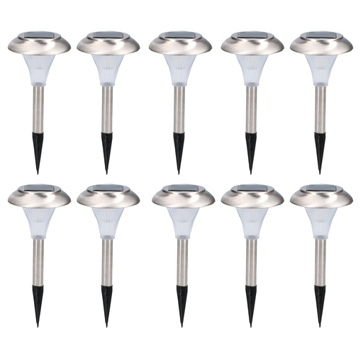[HC157986] SURTEK JGO LUMINARIOS EXTER   10PZ A/INOX SOLAR GALA