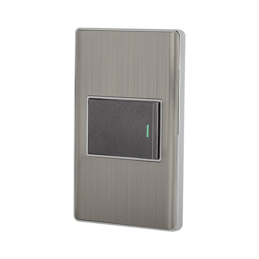 [HC26979] VOLTEK PLACA ARMADA ACERO     INOX 1.5 MODULOS 1 INTERRUPTOR