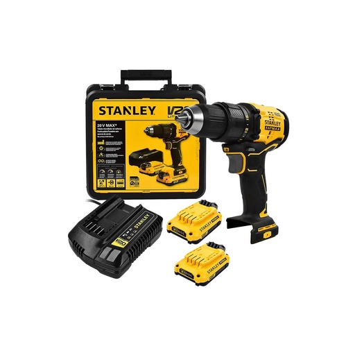 [HC159168] STANLEY TALADRO ATORN 1/2"    20V C/2BAT+CARG+CAJA