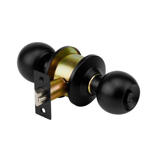 [HC159427] HERMEX CERRADURA BAÑO NEGRA   POMO ESFERA CEPO-61B