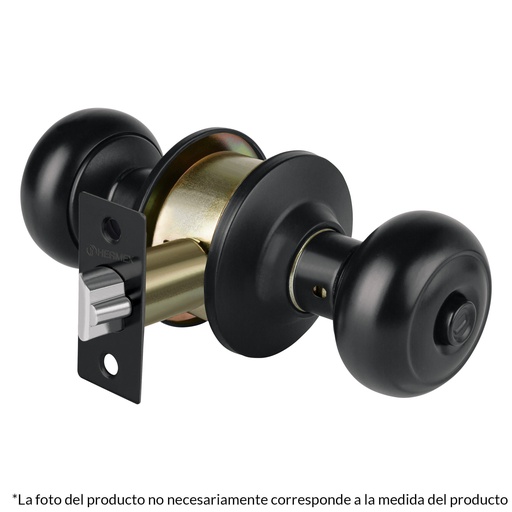 [HC159428] HERMEX CERRADURA BAÑO NEGRA   POMO OVAL CEPO-62B