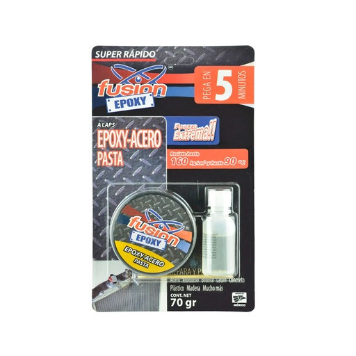 [HC160155] FUSION EPOXI PEGAMENTO AC.    STEEL 5MIN 70GR LATA SR1-56