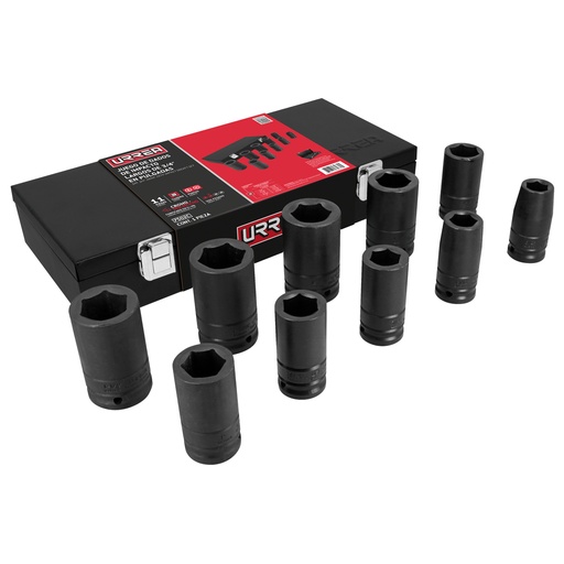 [HC160341] URREA JGO DADOS IMP STD PTA   HEX 3/4" 10PZ LARGOS 7502C