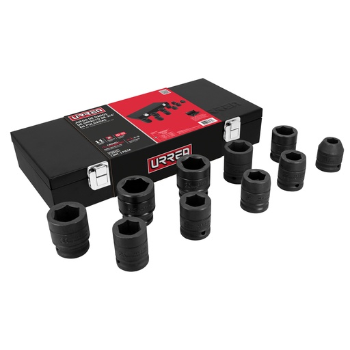 [HC160342] URREA JGO DADOS IMP STD PTA   HEX 3/4" 10PZ 7501C