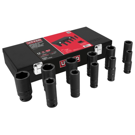 [HC160347] URREA JGO DADOS IMP STD PTA   HEX 1/2" 11PZ LARGOS 7301C