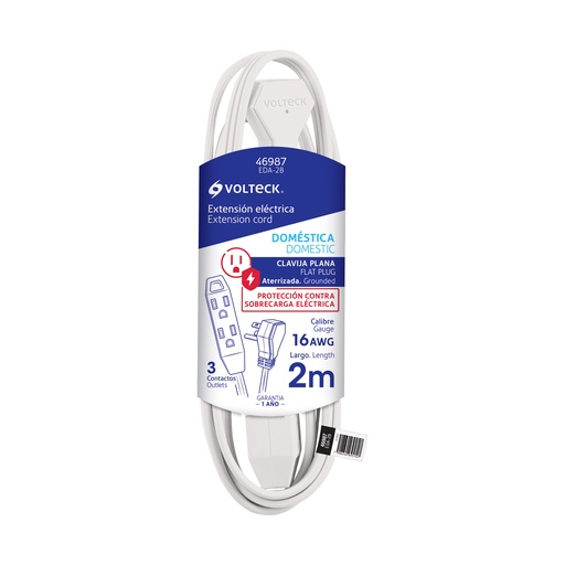 [HC157221] VOLTECK EXTENSION DOMESTICA   BCA 2MT ATERRIZADA EDA-2B