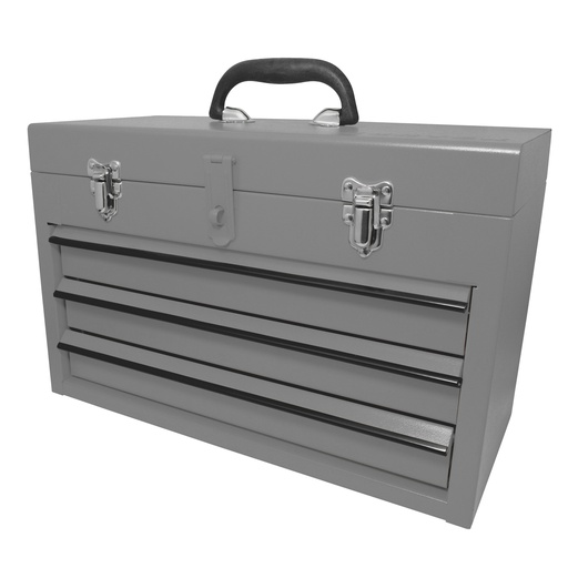 [HC154980] SURTEK CAJA P/HTA METALICA    11X18X9" GRIS C/3GAVETAS CM3G