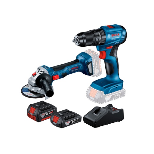 [HC165015] BOSCH COMBO ROTOM+MINIESM     +2BAT+CARG GSB185-LI+GWS180-LI