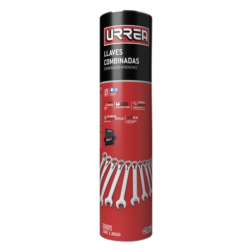 [HC165259] URREA JGO LLAVES COMB MET     15PZ 12PUNTAS 1206TF