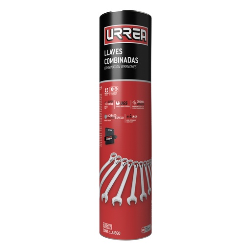 [HC165260] URREA JGO LLAVES COMB STD     15PZ 12PUNTAS 1201TF