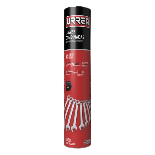 [HC165261] URREA JGO LLAVES COMB STD     14PZ 12PUNTAS 1202TF