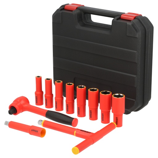 [HC163903] URREA DADOS Y ACCESORIOS      CUADRO 1/2" 11PZ 1000V MET AIS