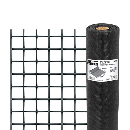 [H012998] FIERO MALLA MOSQUITERA NEGRA  FIBRA VIDRIO 0.90X30