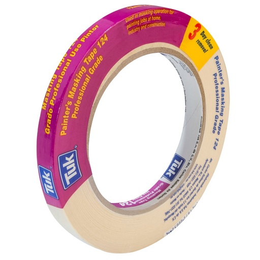 [CM24058] TUK MASKING TAPE 124          12MMX50M MORADO USO PINTOR