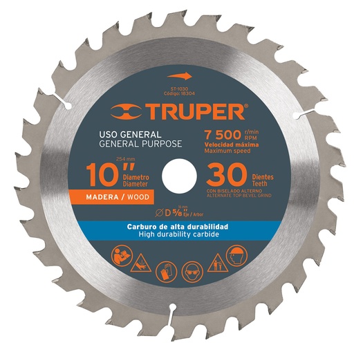 [H208652] TRUPER DISCO SIERRA CIRCULAR  10" 40DTESX5/8" ST-1040