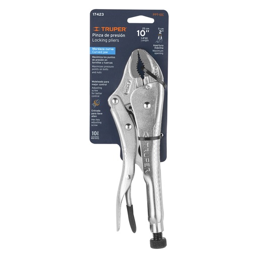 [H256726] TRUPER PINZA PRESION PPT-10C 10" MORDAZA CURVA