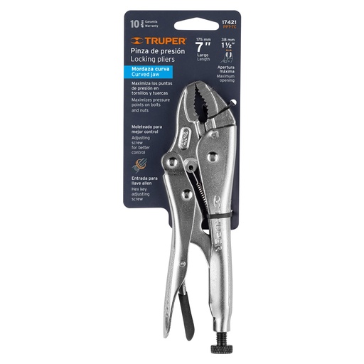 [H256730] TRUPER PINZA PRESION PPT-7C 7" MORDAZA CURVA