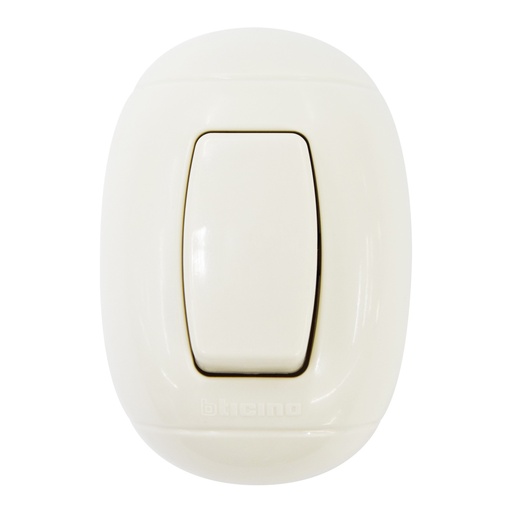 [H426726] BTICINO APAGADOR P52 10A OVALSENCILLO  DE SOBREPONER