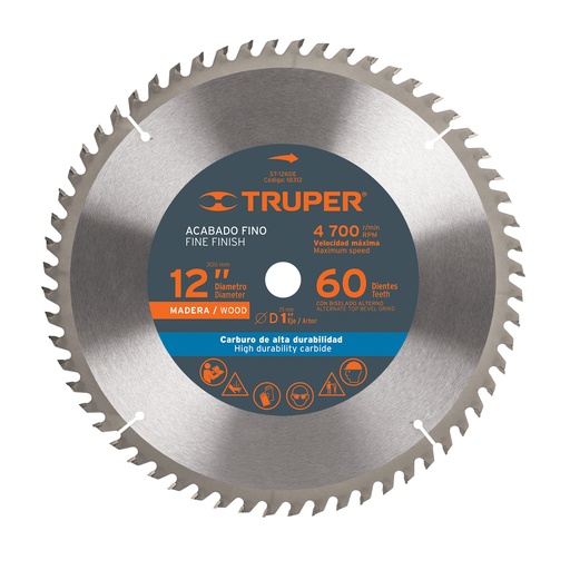 [H053844] TRUPER DISCO SIERRA CIRCULAR  12" 60DTESX1" ST-1260E