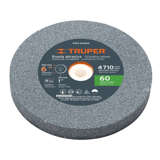 [H053752] TRUPER PIEDRA ABRASIVA PARA   ESMERIL 6" GRANO 60 PIES-63460