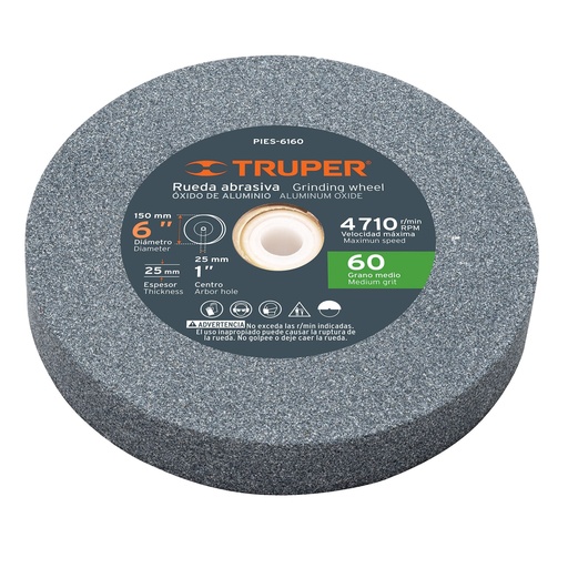 [H053753] TRUPER PIEDRA PIES-6160 6 GRANO 60P/ESMERIL OXIDO D ALUM