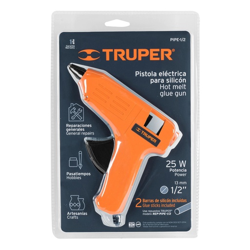 [H053393] TRUPER PISTOLA ELECTRICA PIPE-1/2 25W P/SILICON
