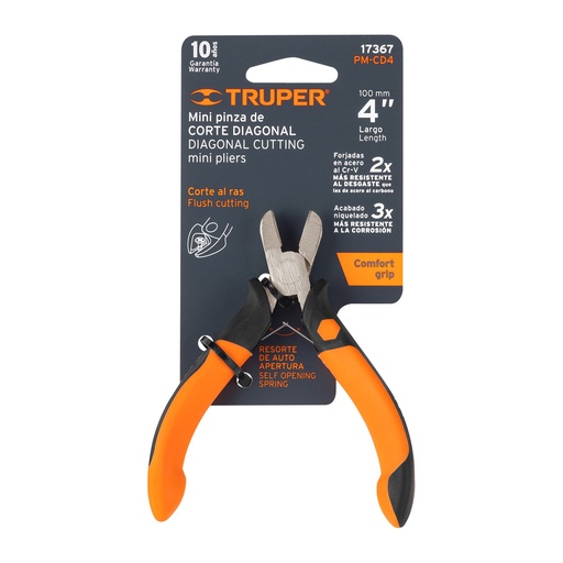 [H053346] TRUPER PINZA MINI PM-CD4 4 1/4 CORTE DIAGONAL COMFORT GRIP