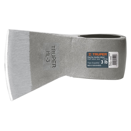 [H052093] TRUPER HACHA TIPO ESPANOL ML-3 3LB  S/MGO MEDIA LABOR