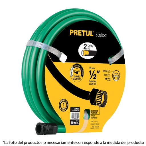 [H052883] PRETUL MANGUERA 3 CAPAS MAN-15X1/2P15M CONEX PLAS 1/2 VDE