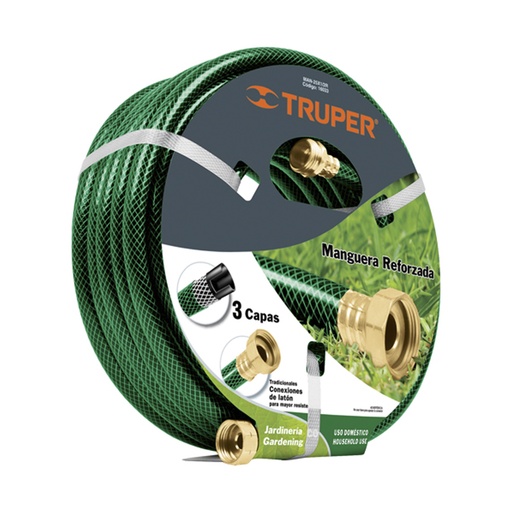 [H052886] TRUPER MANGUERA 3 CAPAS MAN-10X1/2R10M CONEX LATON 1/2