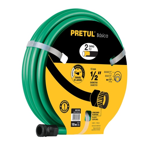 [H052882] PRETUL MANGUERA 3 CAPAS MAN-10X1/2P10M CONEX PLAST 1/2 VDE