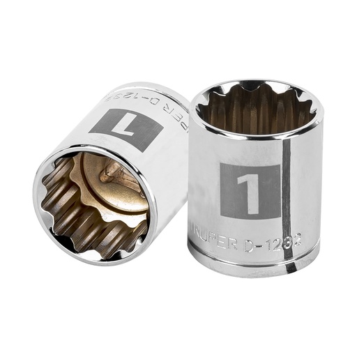 [H051254] TRUPER DADO D-5432 1" CUADRO 1/2" 12 PUNTAS STD