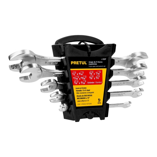 [H052128] PRETUL JGO 5 LLAVES J-305P 22000 ESPAÑOLAS 1/4X5/16A5/8X3/4
