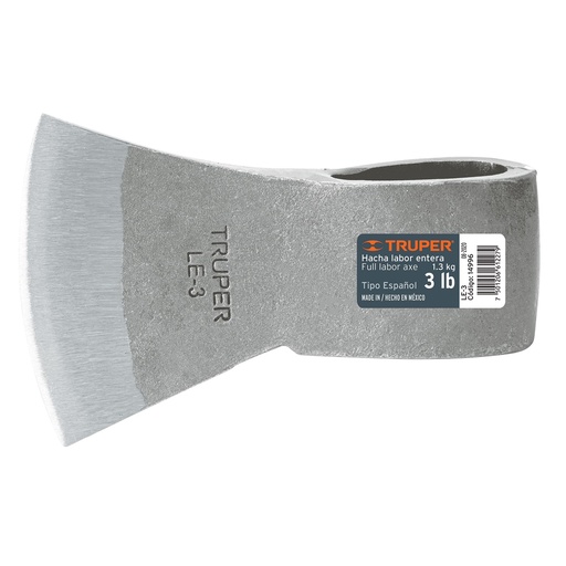 [H052087] TRUPER HACHA TIPO ESPANOL LE-3 3LB  S/MGO LABOR ENTERA
