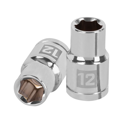 [H051235] TRUPER DADO 1/2"X12MM 132626 PTS CORTO CROMADO