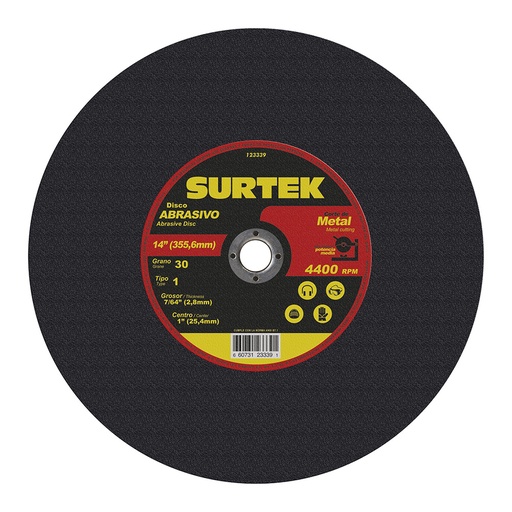 [H017186] SURTEK DISCO ABRAS 14" 123339 MAQUINAS EST
