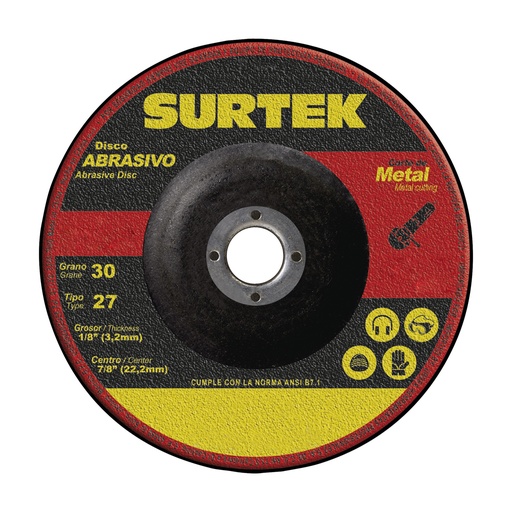 [H017190] SURTEK DISCO ABRAS 7" 123326  CORTE METAL