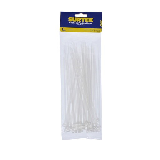 [H017492] SURTEK CINCHO-COLLARIN 50PZ   NATURAL 3.6X150MM 114204