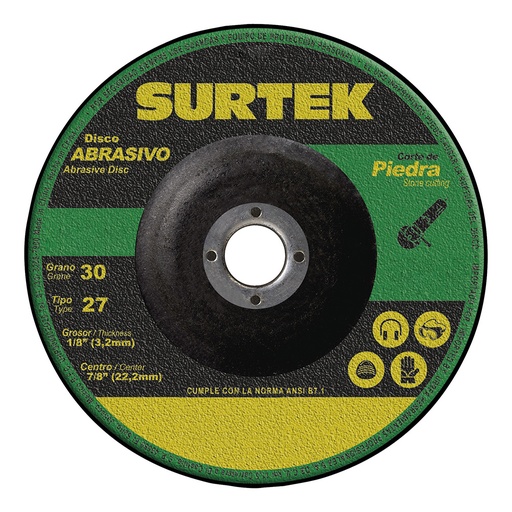 [H017200] SURTEK DISCO ABRAS 9" 123332  CORTE PIEDRA