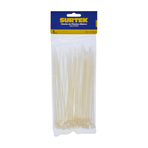 [H017220] SURTEK CINCHO-COLLARIN 100PZ  NATURAL 2.5X100MM 114200