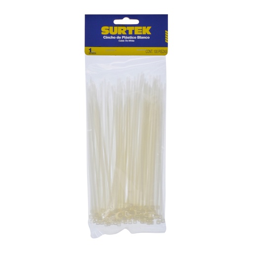 [H017222] SURTEK CINCHO-COLLARIN 100PZ  NATURAL 2.5X165MM 114202
