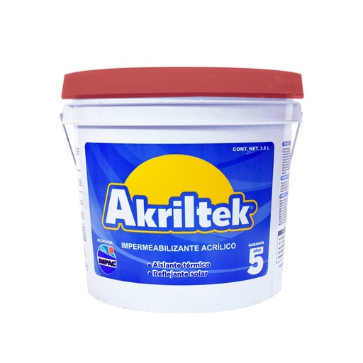 [C1001631] AKRILTEK IMPERM 5AÑOS ROJO    4LT