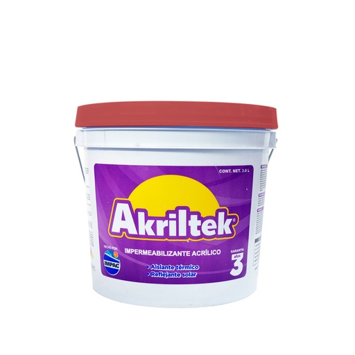 [C1001629] AKRILTEK IMPERMEABILIZANTE 3 ANOS 3.8L ROJO