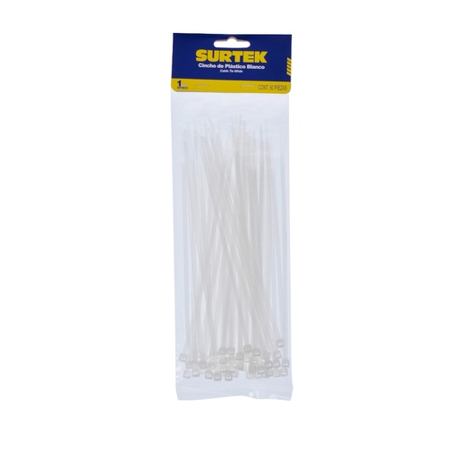 [C3001960] SURTEK CINCHO-COLLARIN 50PZ   NATURAL 3.6X200MM 114208