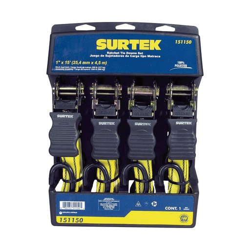 [C5004015] SURTEK SUJETADOR C/HEBILLA/MATRACA JGO/4PZS