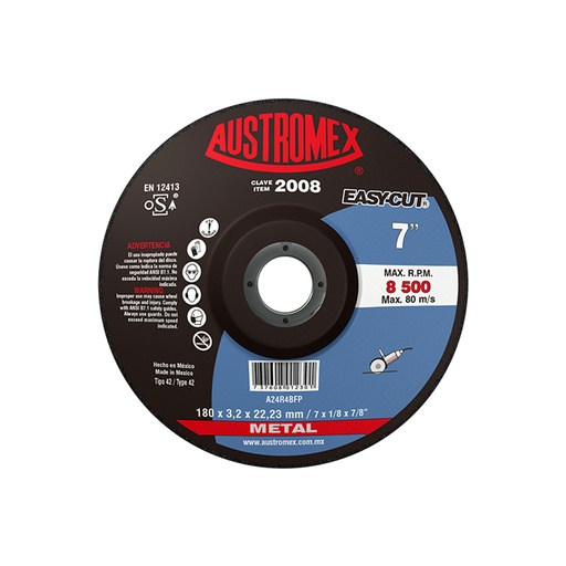 [HC00026] AUSTROMEX DISCO CORTE 2008 7X1/8X7/8 METAL
