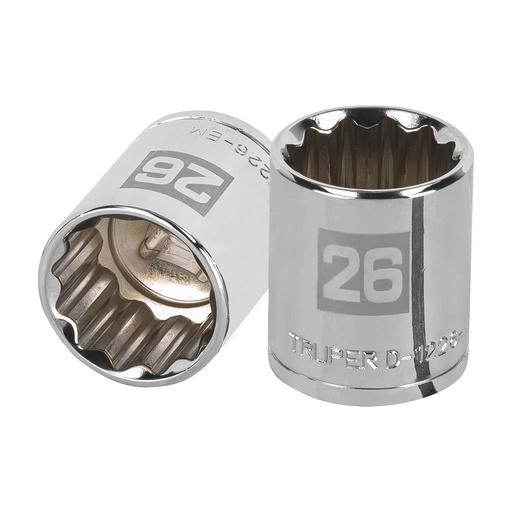 [HC15867] TRUPER DADO D-5426-EM 26MM CUADRO 1/2" 12 PUNTAS MM