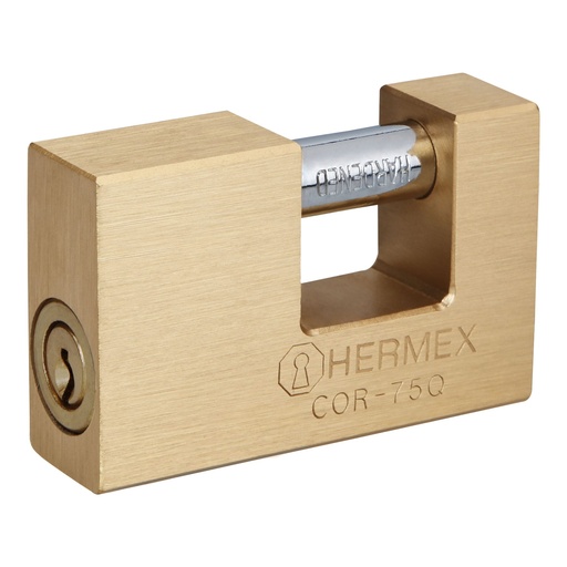 [HC16756] HERMEX CANDADO COR-75Q 75MM ANTIPALANCA LLAVE D/PUNTOS