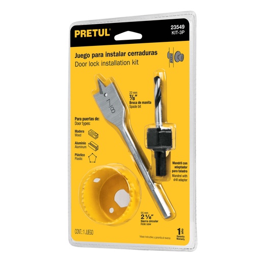 [HC17226] PRETUL CORTACIRCULOS KIT-3P P/INSTALAR CERRADURAS 3PZA